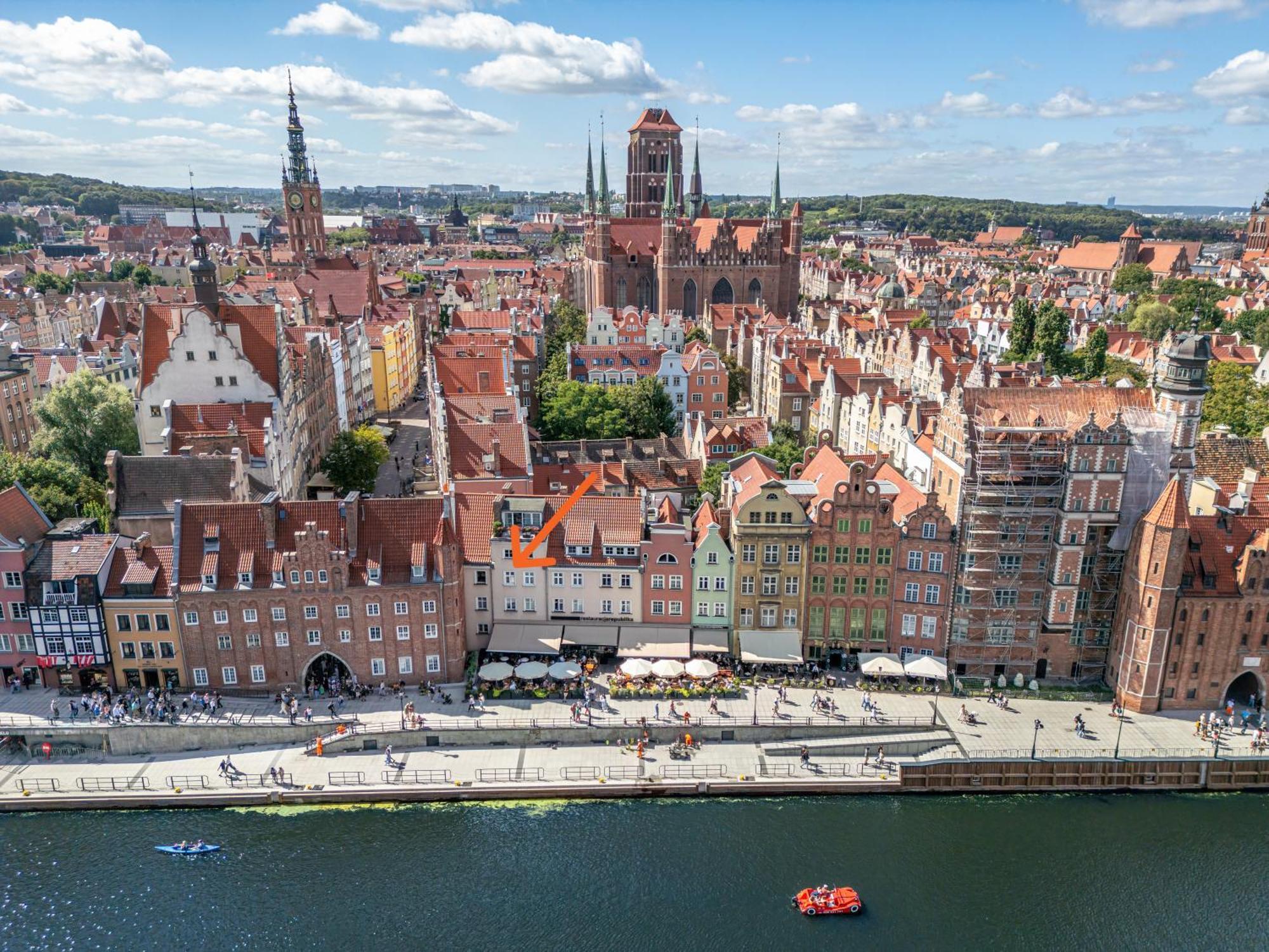 Stylowy Apartament W Sercu Starowki Z Widokiem Na Motlawe Gdaňsk Exteriér fotografie